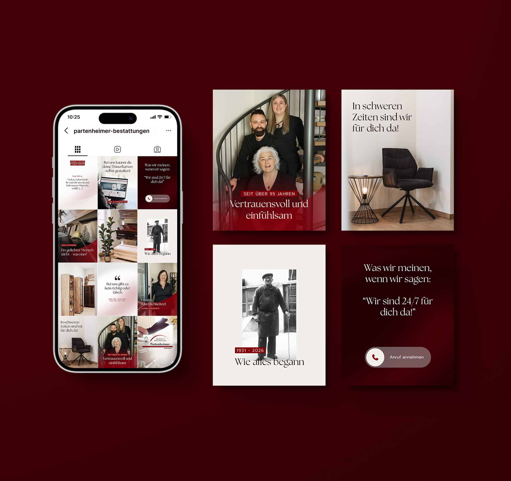Social Media Auftritt für Partenheimer Bestattungen aus Bad Kreuznach. Designed von Winkler Unternehmensberatung & Design